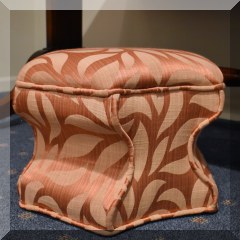 F57. Fabric covered footstool 12”h x 15”w x 17”s - $34
